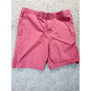 Tommy Hilfiger Mens Chino Shorts Size 38 Salmon Pink Coral Striped Flat Front